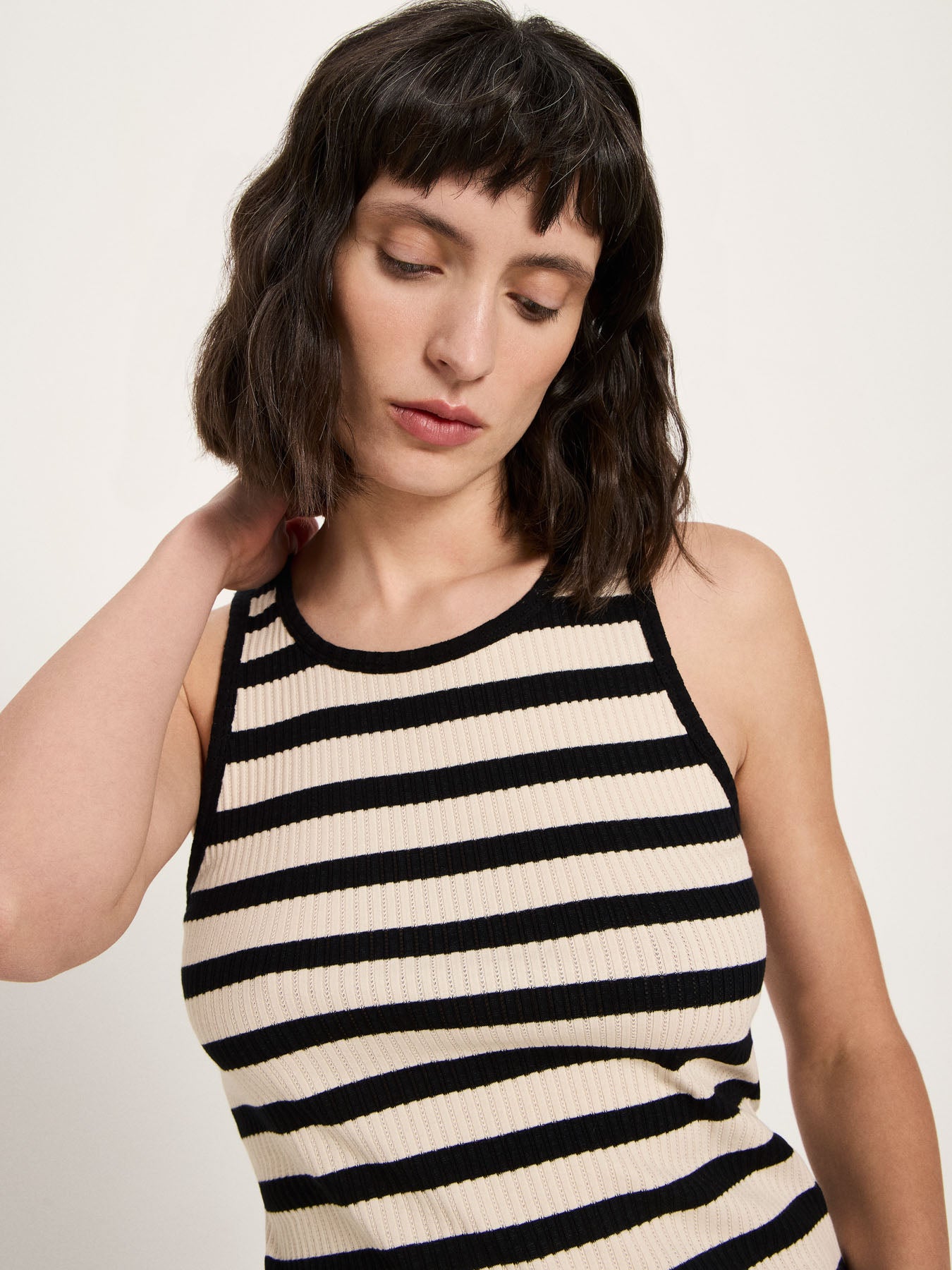 Striped Tanktop - Creme/Black