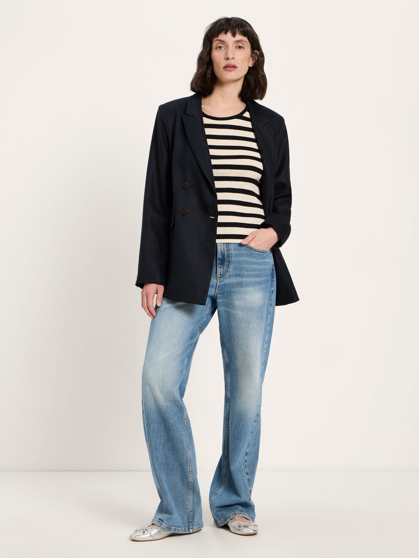 Striped Tanktop - Creme/Black