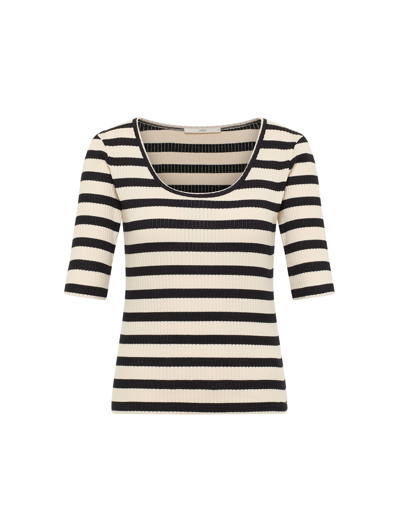 Half Sleeve Top - Creme/Black