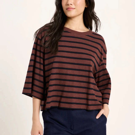 Oversized T-shirt - Bitter Chocolate/Black
