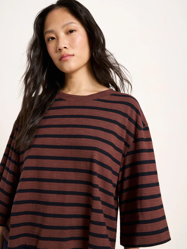 Oversized T-shirt - Bitter Chocolate/Black
