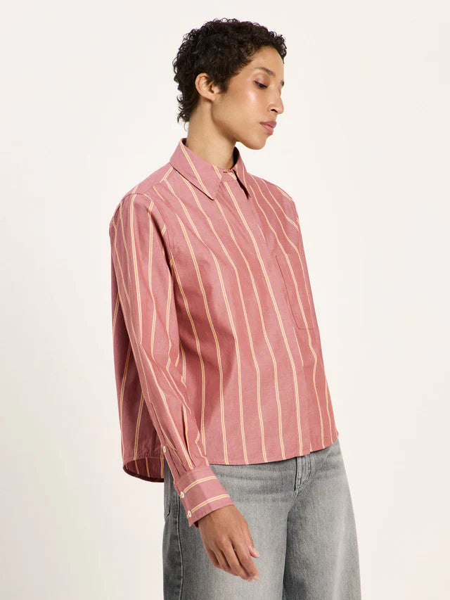 Striped Blouse - Brick/Carrot