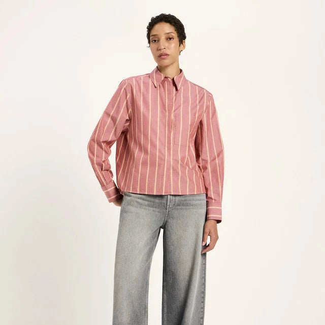 Striped Blouse - Brick/Carrot