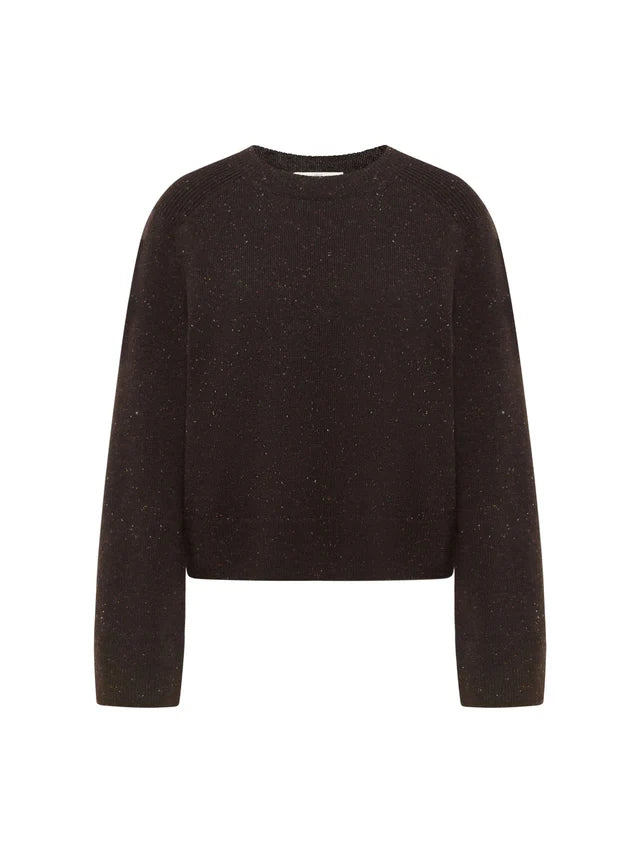 Cropped Sweater - Bitter Chocolate Tweed