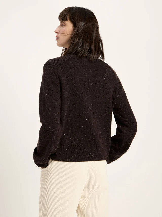 Cropped Sweater - Bitter Chocolate Tweed