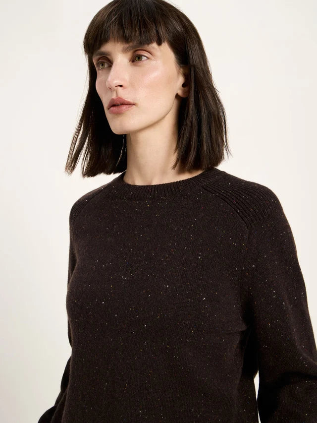 Cropped Sweater - Bitter Chocolate Tweed