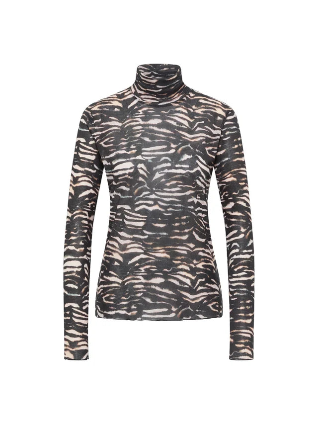 Turtleneck Tencel - Animal Stripe