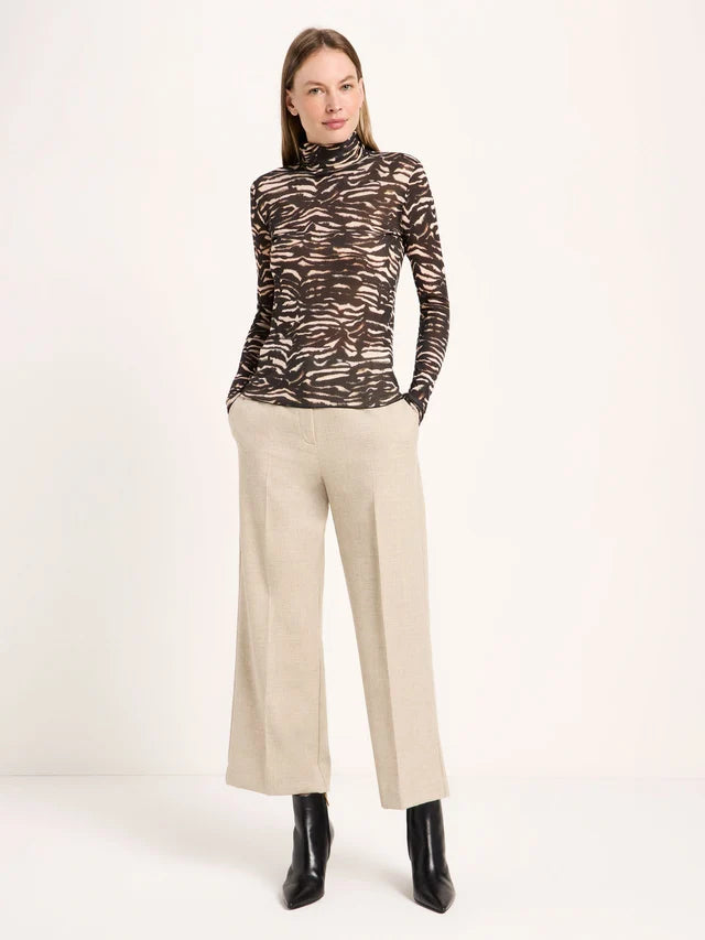 Turtleneck Tencel - Animal Stripe