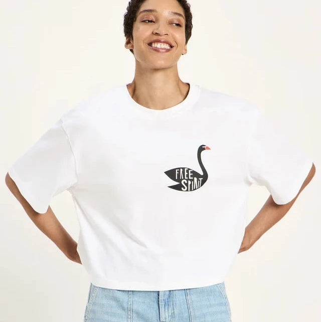Oversized Statement T-shirt FREE SPIRIT - Off-White