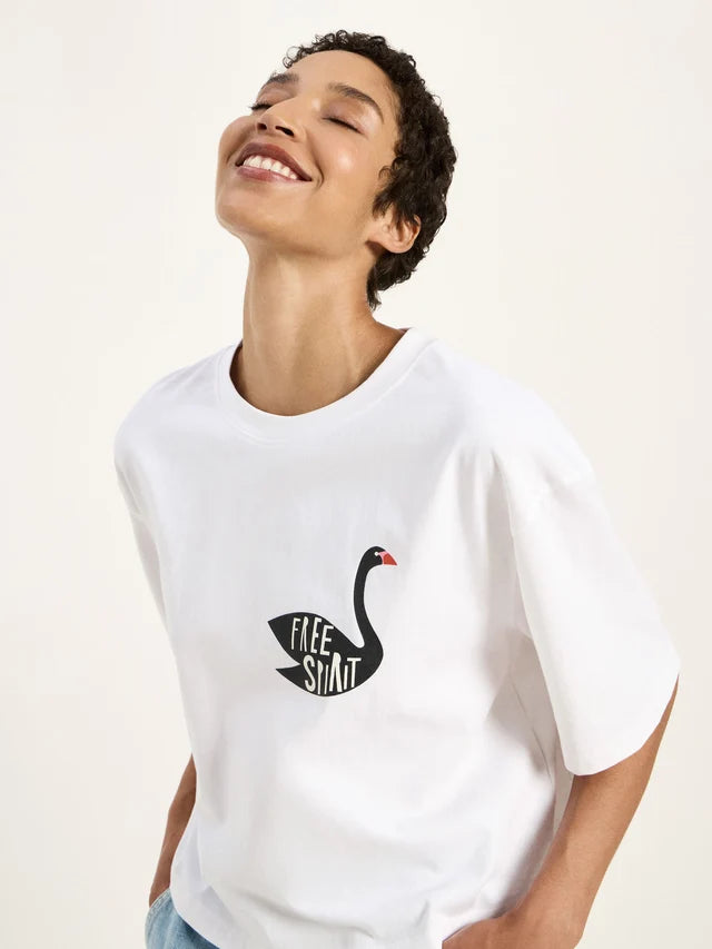 Oversized Statement T-shirt FREE SPIRIT - Off-White