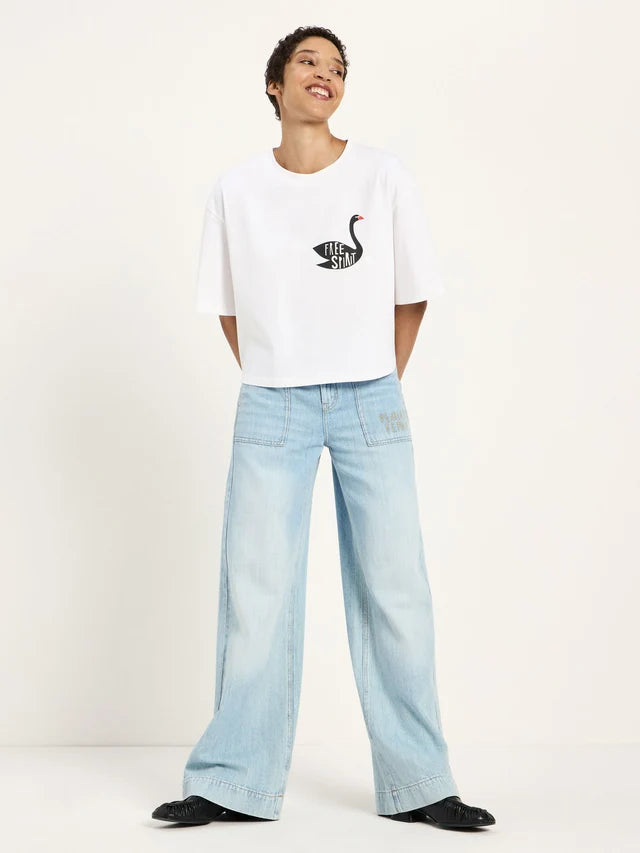 Oversized Statement T-shirt FREE SPIRIT - Off-White