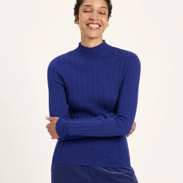 Fine Rib Turtleneck - Ultraviolet