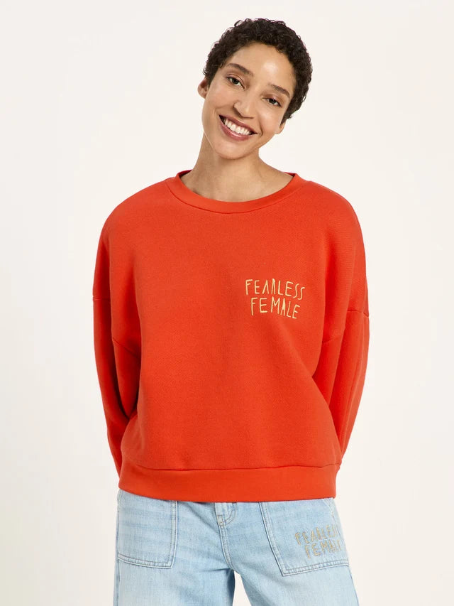 Statement Sweatshirt FEARLESS FEMALE - Fire