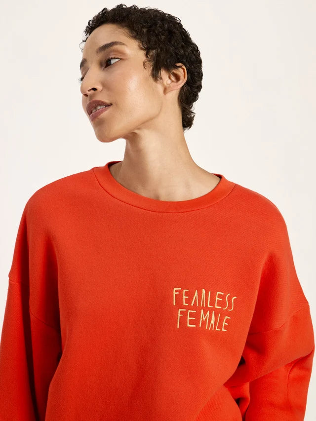 Statement Sweatshirt FEARLESS FEMALE - Fire