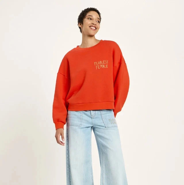 Statement Sweatshirt FEARLESS FEMALE - Fire