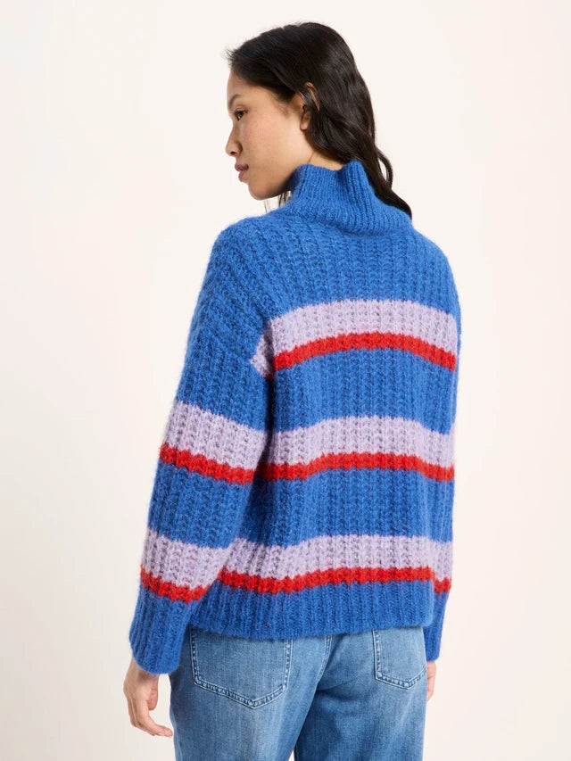 Chunky Knit Sweater - Blue Violet Stripe