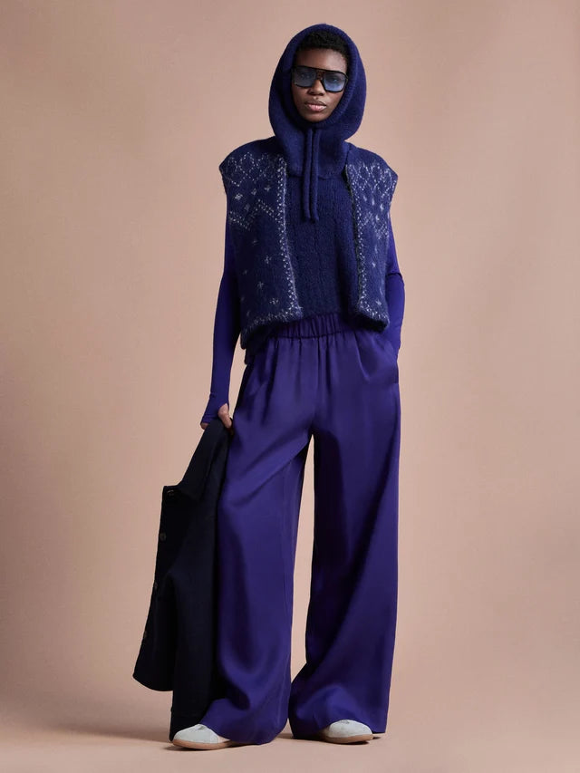 Wide-Leg Trousers - Ultraviolet