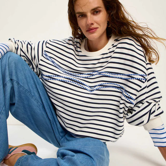 Sweatshirt - Creme/Midnight