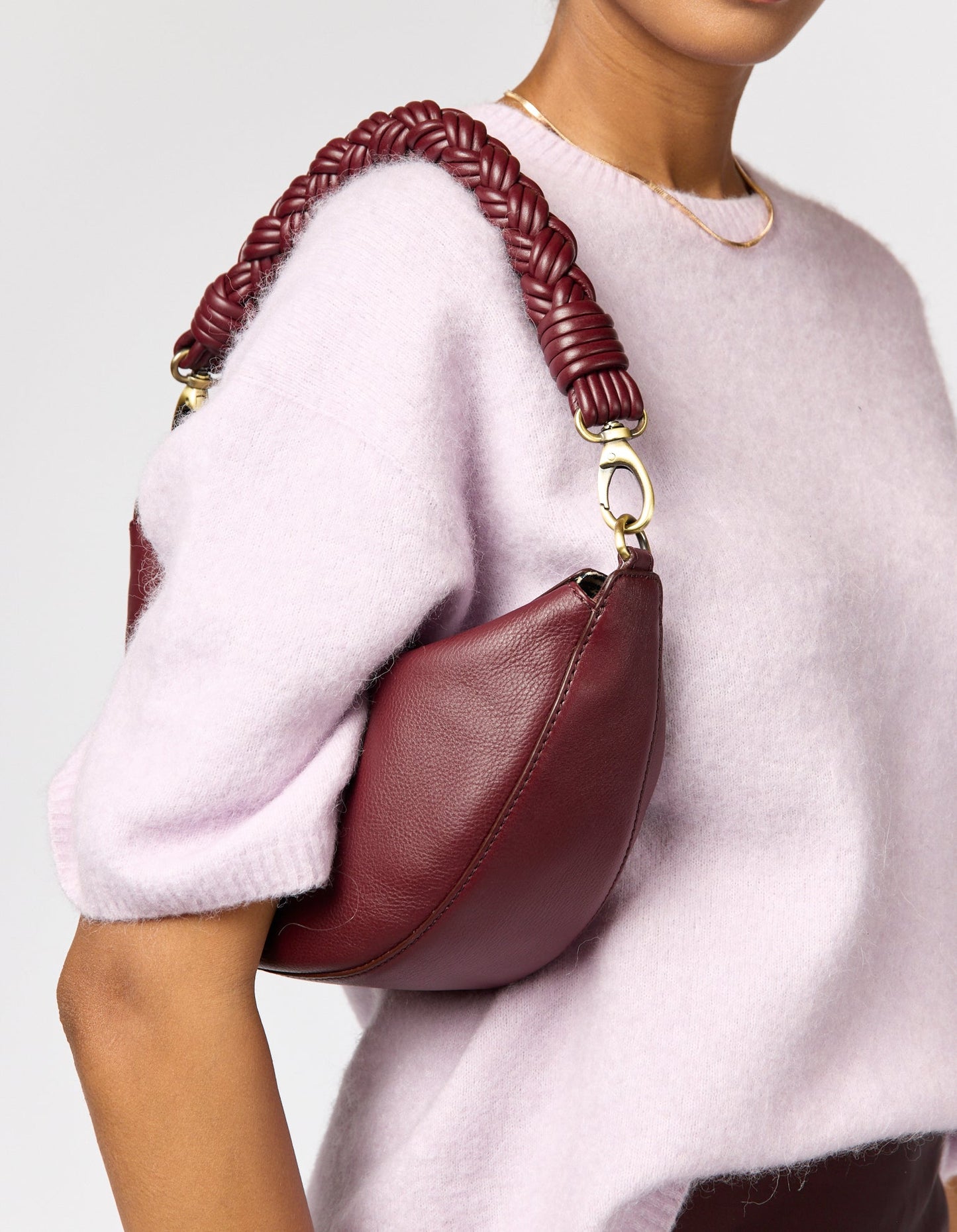 Leo Twisted Handle - Dark Cherry Soft Grain Leather