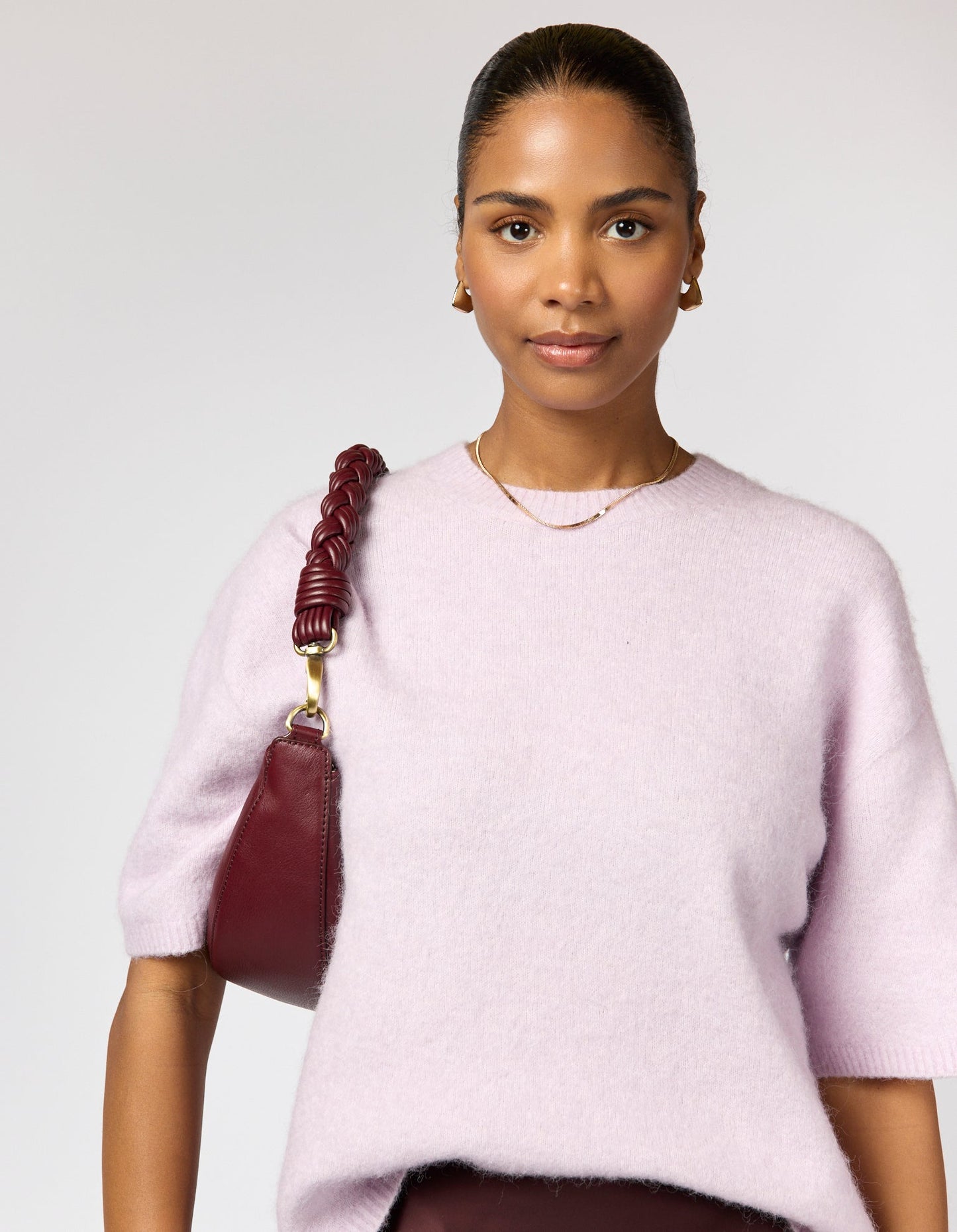 Leo Twisted Handle - Dark Cherry Soft Grain Leather