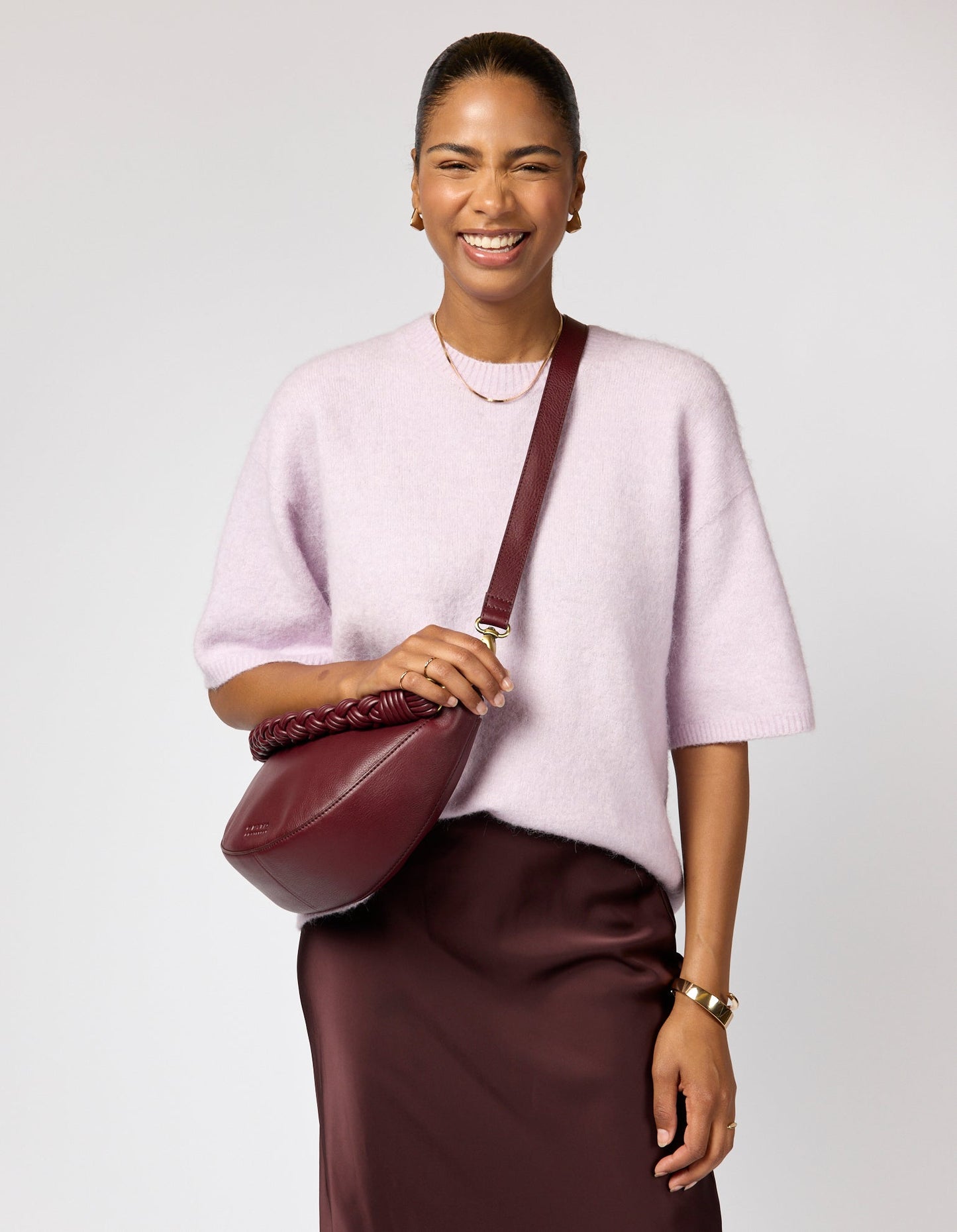 Leo Twisted Handle - Dark Cherry Soft Grain Leather