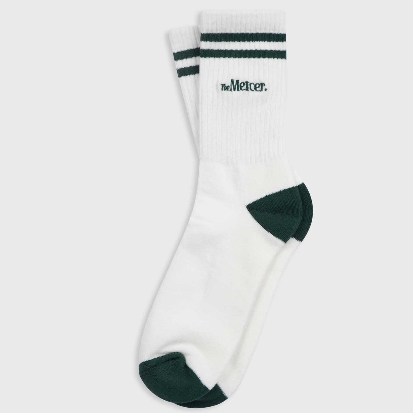 The Mercer Socks Stripe - White/Green