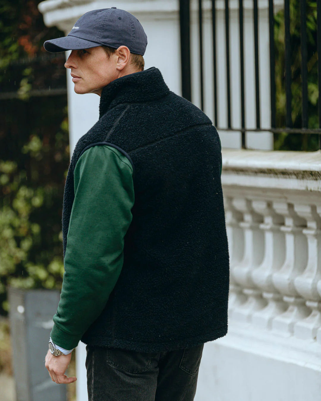 Wool Zip Vest - Navy