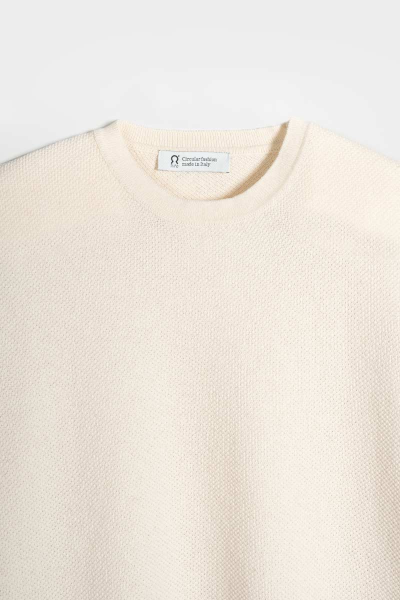 Carlotta Cotton Knit T-Shirt - White Burro