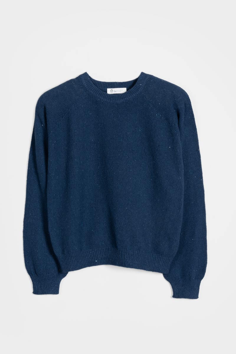 Alice Recycled Denim Knit Jumper - Baltic Blue