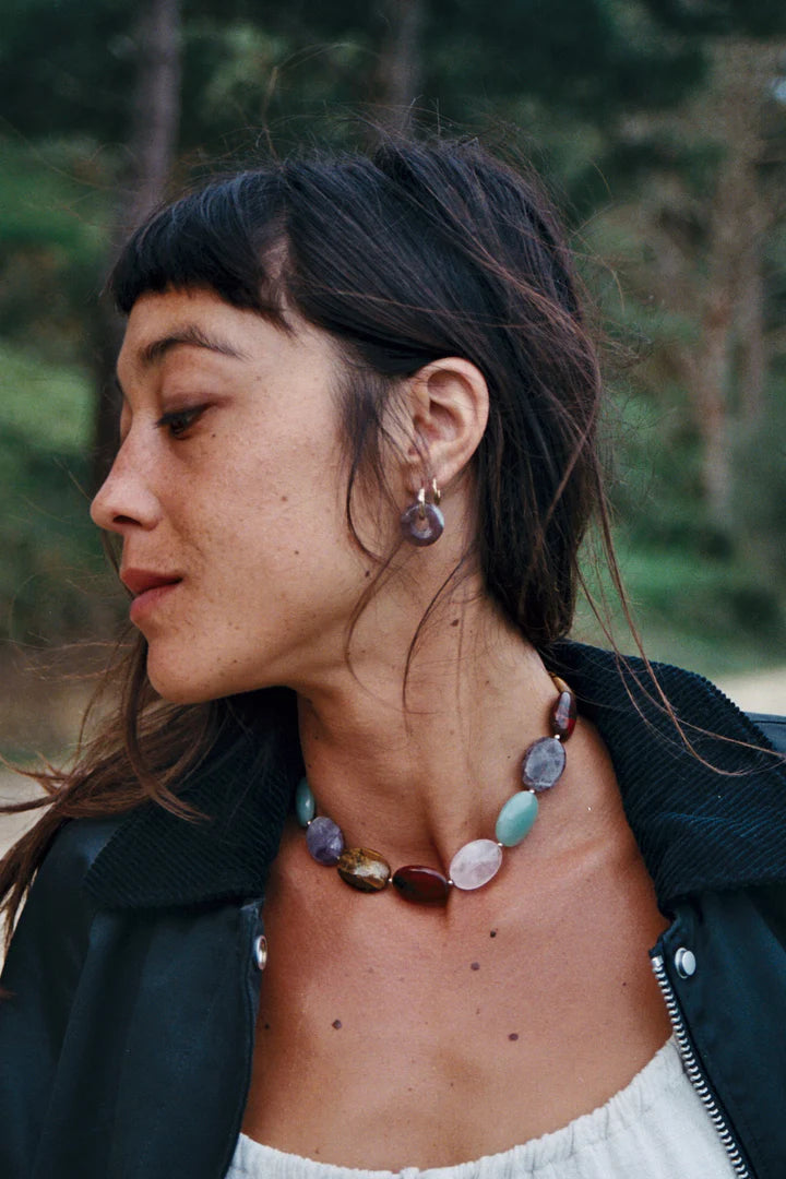 Small Hoops - Amethyst