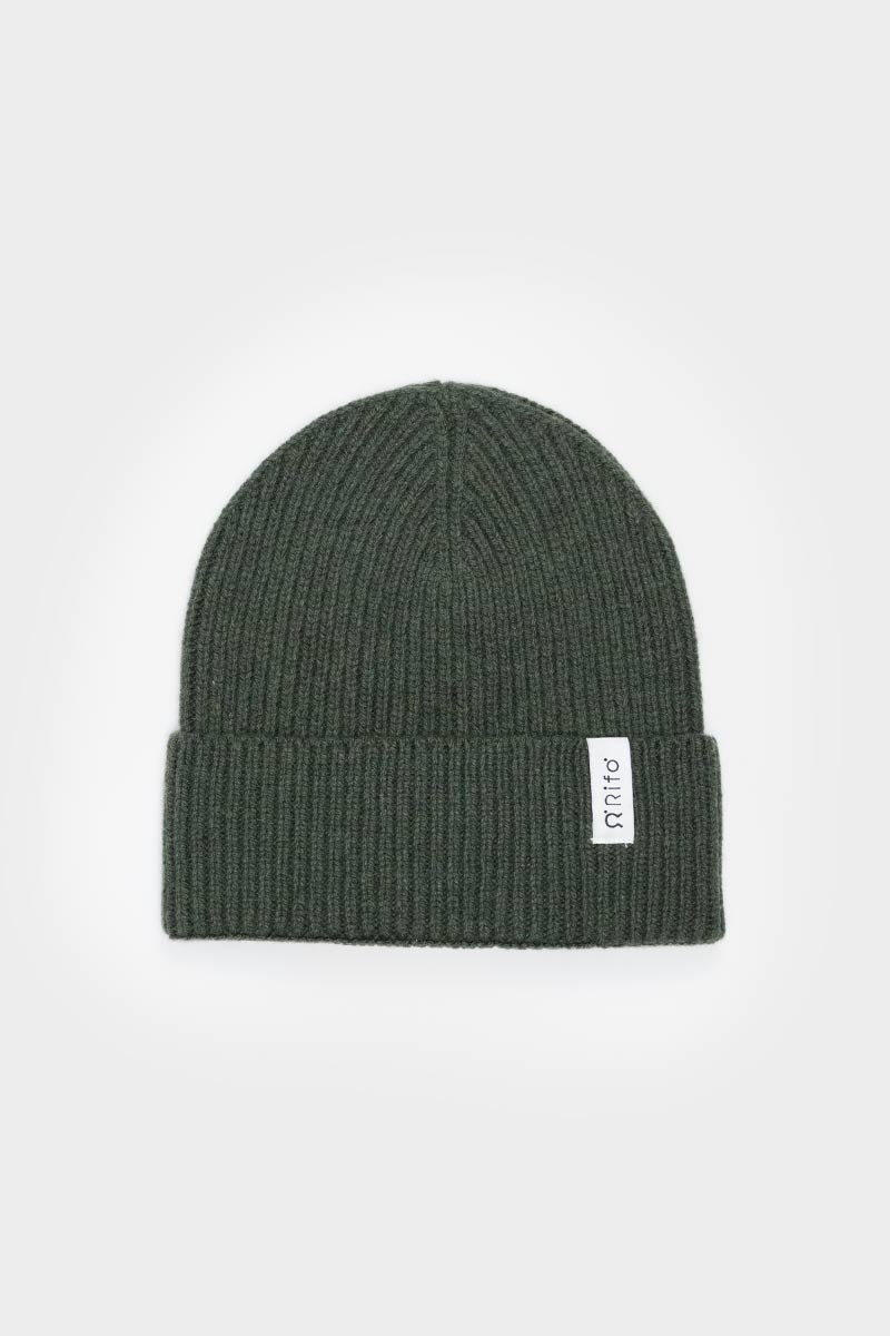 Rifo Recycled Cashmere Beanie Marcello - Forest Green
