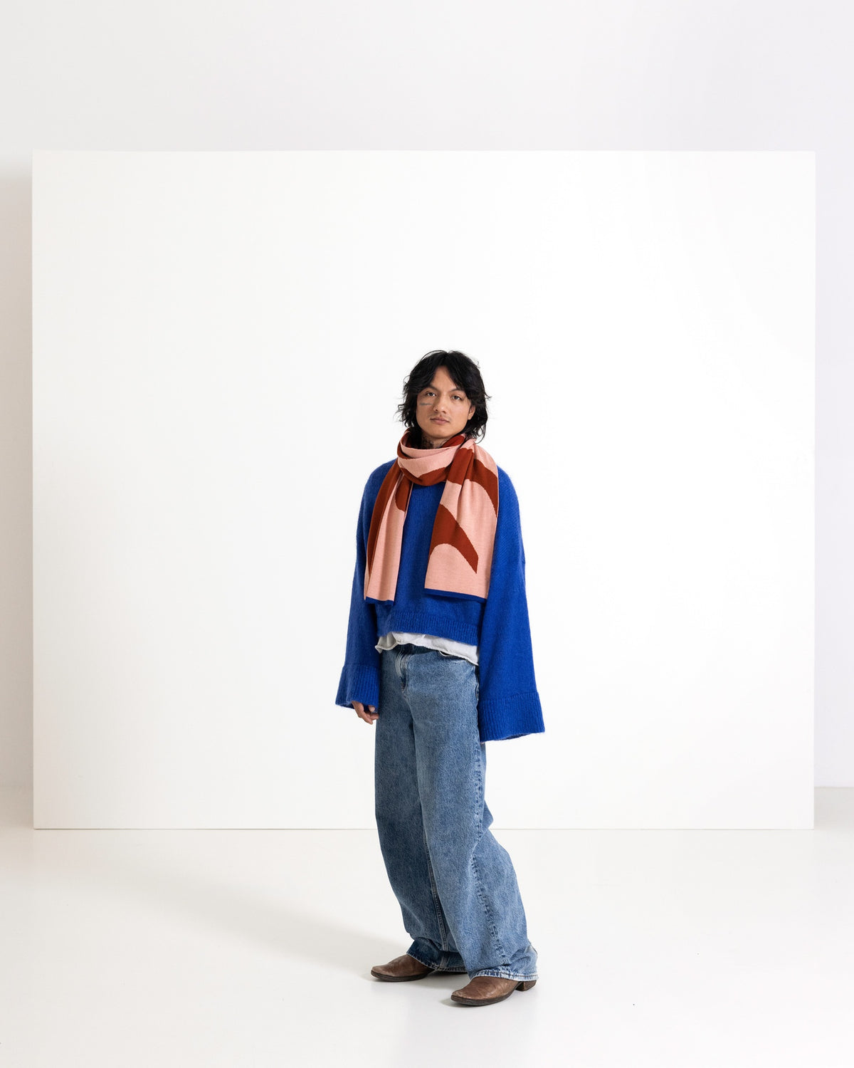 Semicolon Midi Scarf - Peach