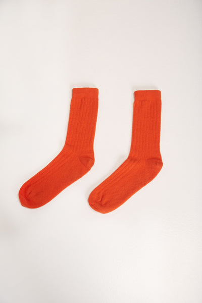 Lisos Wool Socks - Orange