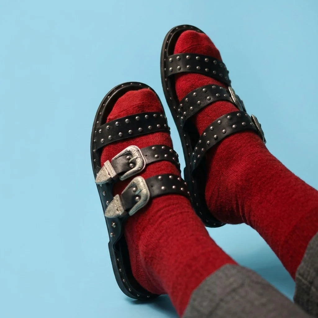 Merino Wool Socks - Red