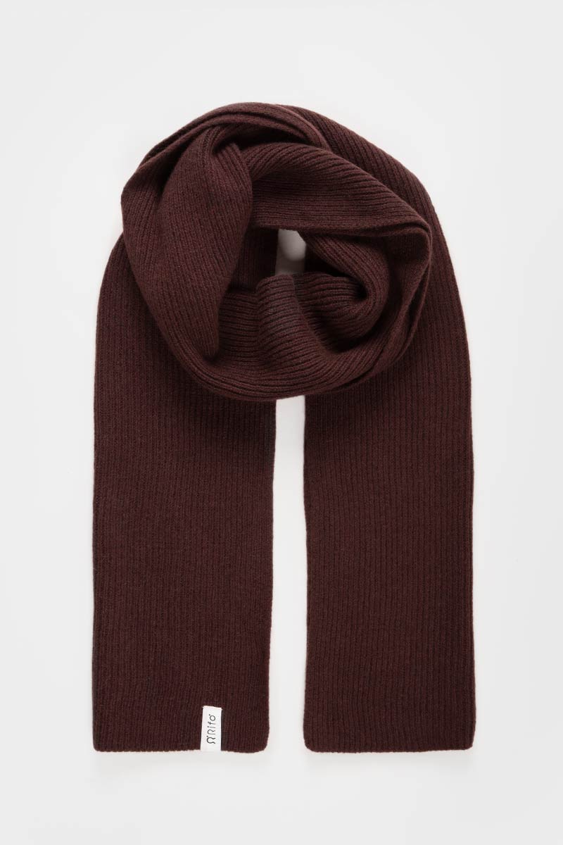 Rifo Recycled Cashmere Scarf Federico -  Coffee Brown