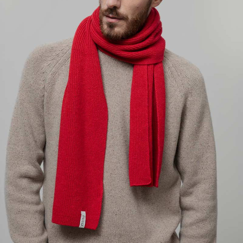 Rifo Recycled Cashmere Scarf Federico -  Poppy Red