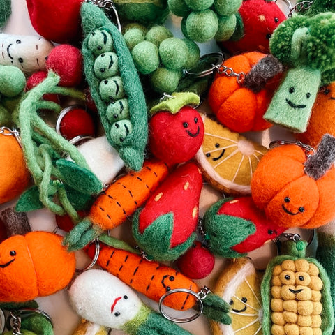 Keychain Wool - Veggies & Fruits