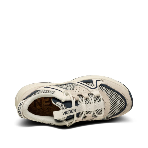 Woden Sif Reflective Sneaker - Navy/Blanc de Blanc