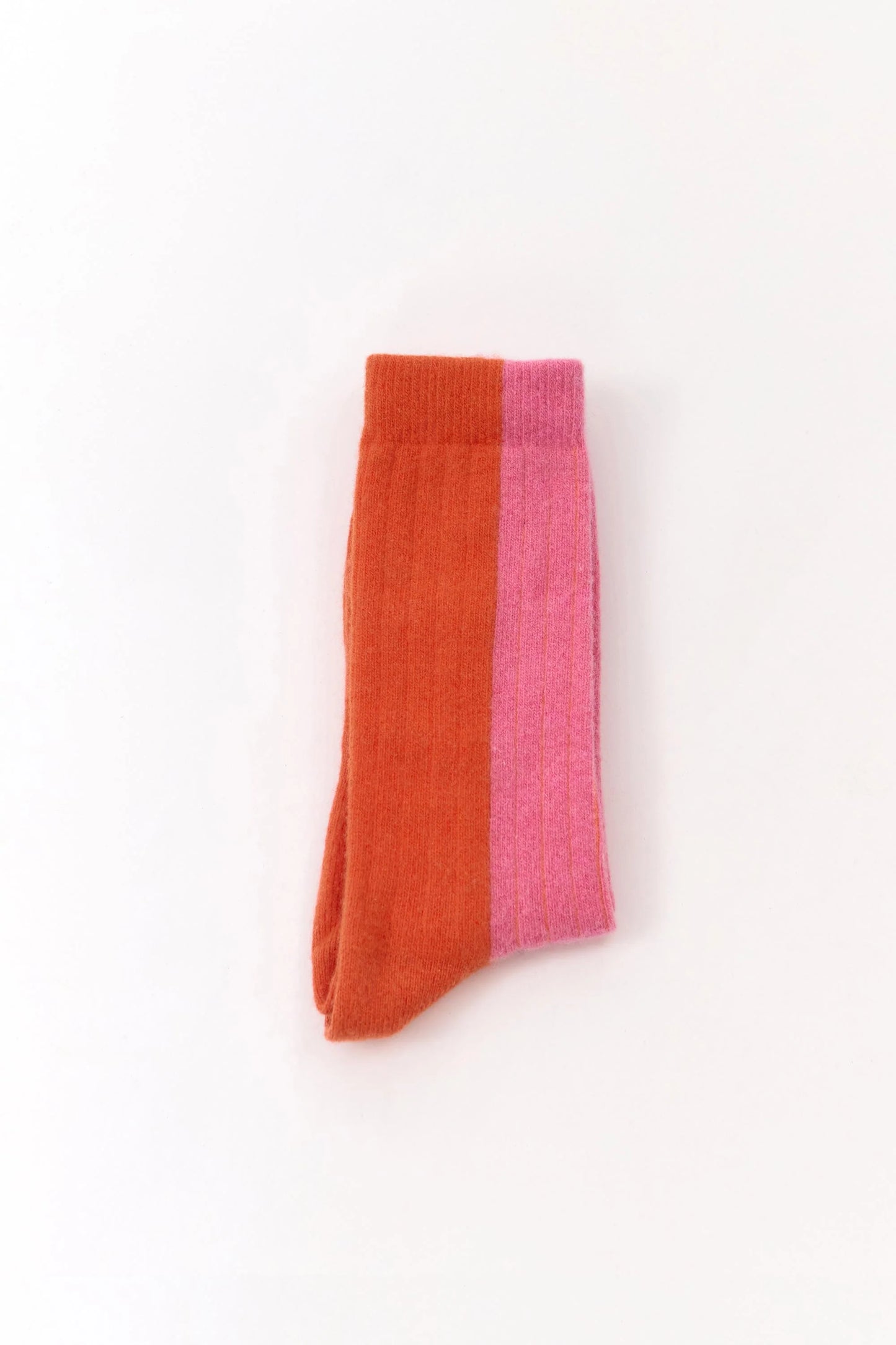 Bicolor Wool Socks - Pink