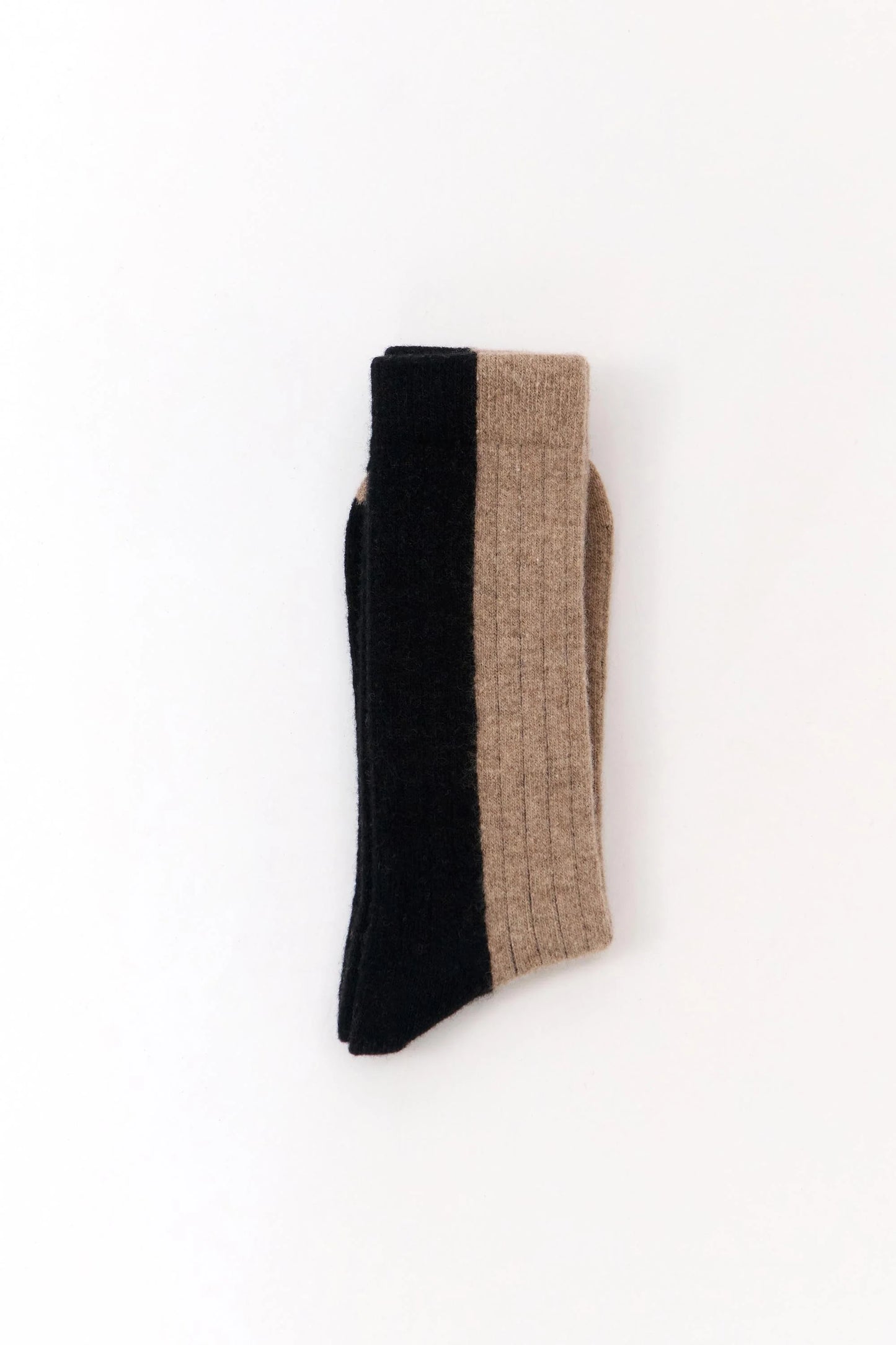 Bicolor Wool Socks - Black
