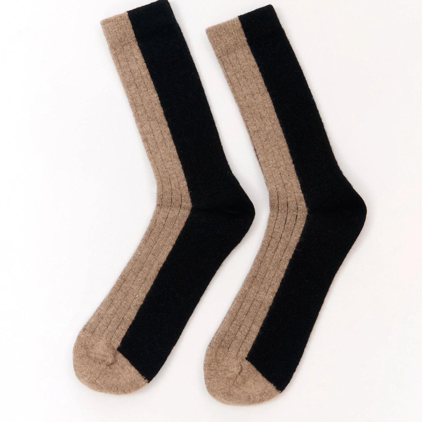 Bicolor Wool Socks - Black
