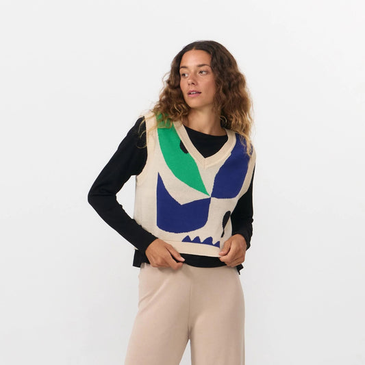 LAST ONES in S - Amates Vest Jacquard - Bird