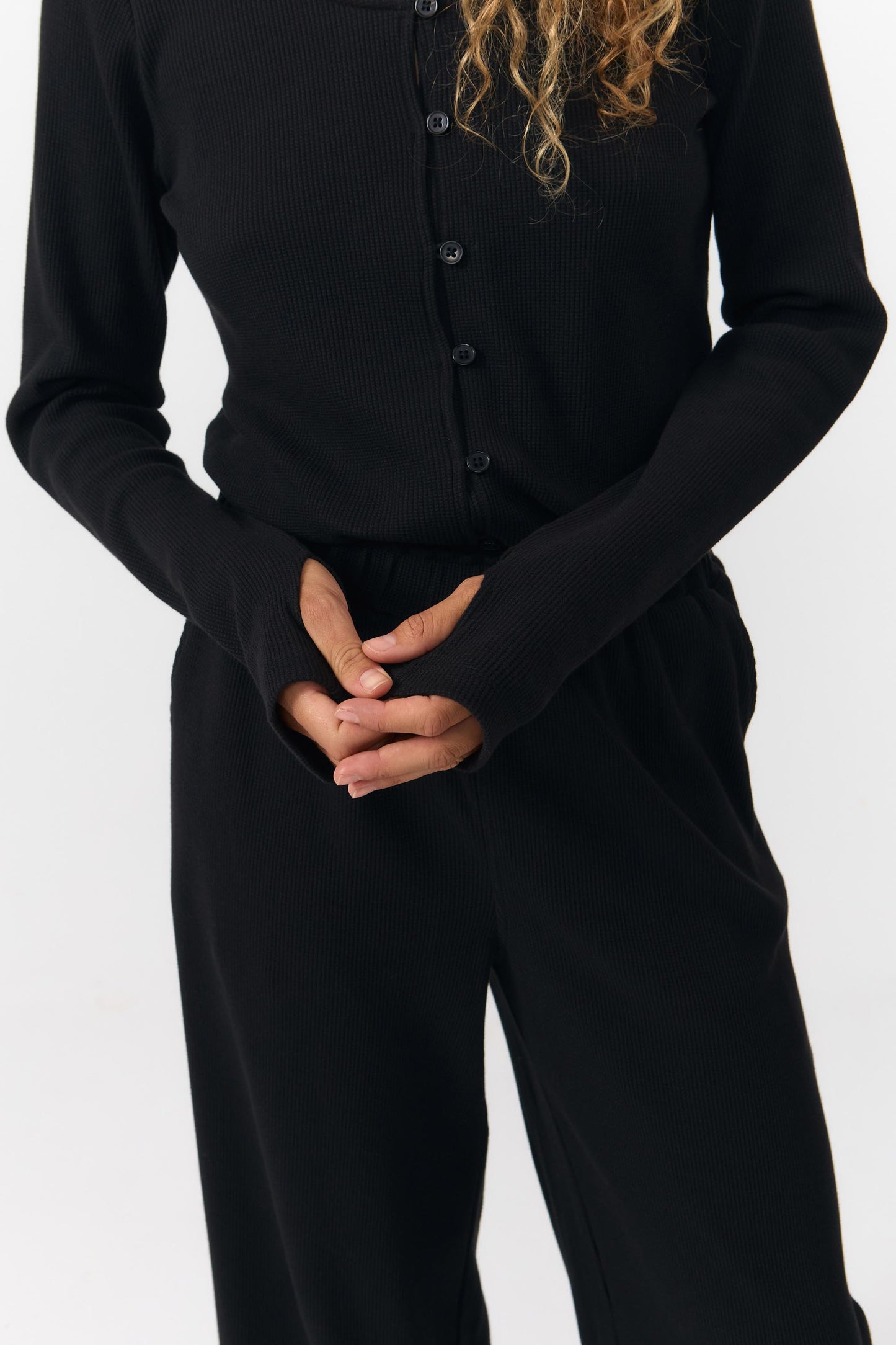 LAST ONE in XL - Lisle Top - Black