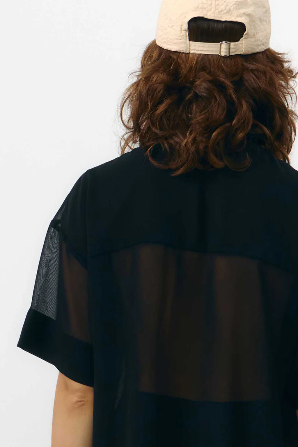 LAST ONE in M - Minab Shirt Transparent - Chiffon Black