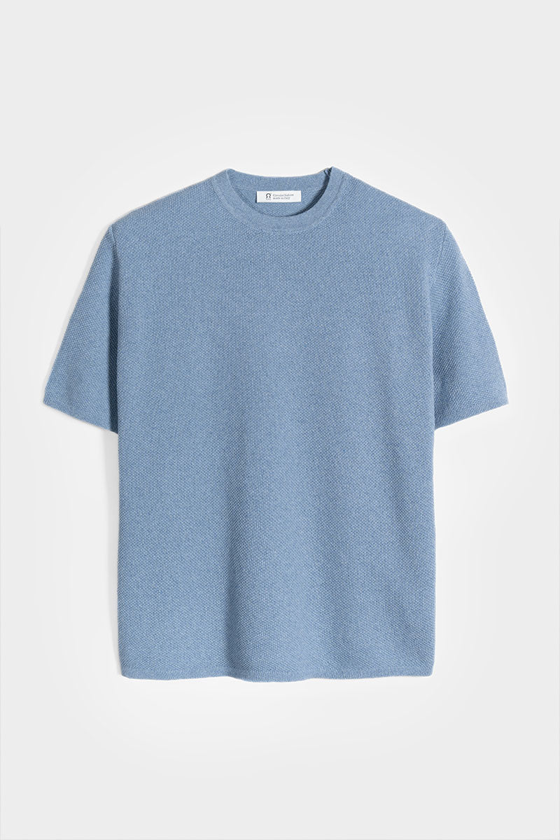 Carlotta Cotton Knit T-Shirt - Indigo