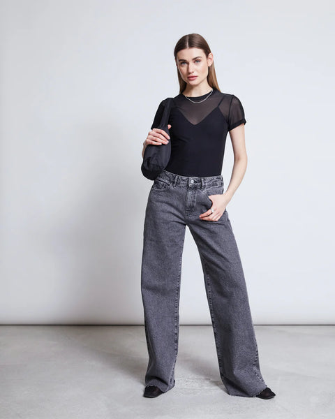 LAST ONE in 31 - Sunny Wide Leg Jeans - Light Grey