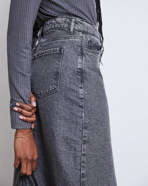 Luce Denim Skirt - Light Grey