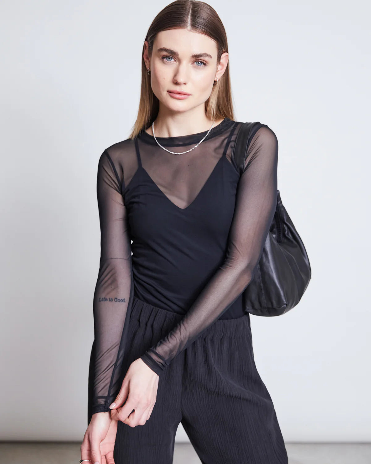 Dora Mesh Longsleeve - Black