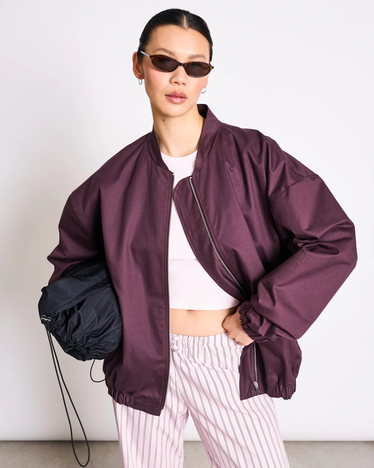 LAST ONE in XS - Tanaro Oversized Blouson - Cherry Lacquer