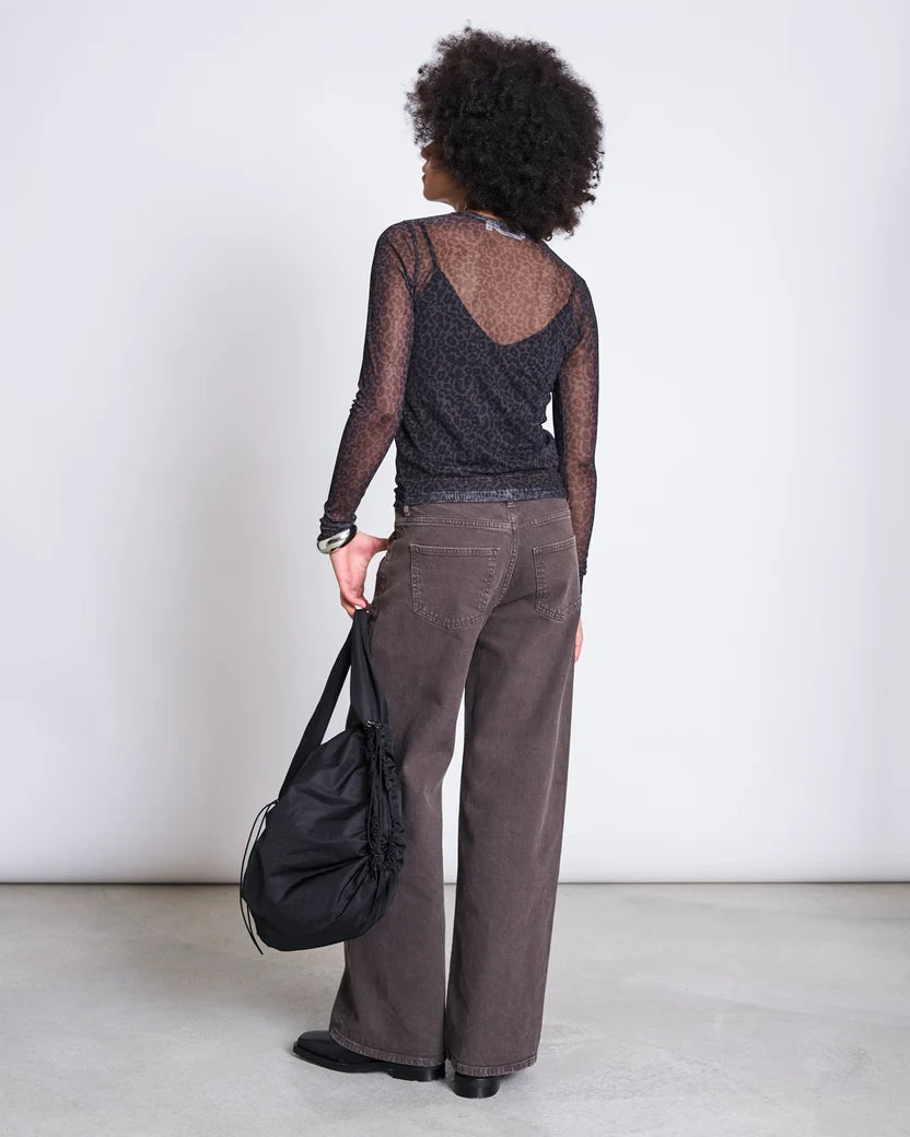 LAST ONE in XL - Dora Mesh T-Shirt - Dark Leopard